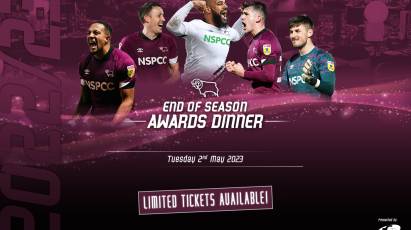 Tickets Available For Derby County's End Of Season Awards