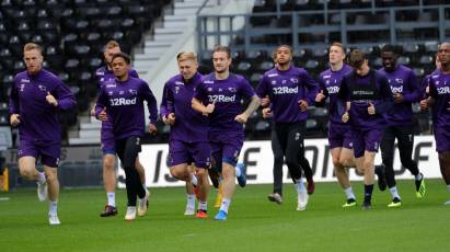 Players Train On The Pitch Ahead Of Rotherham Test