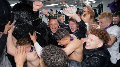 Dressing Room Celebrations After Rams' U18 Premier League Title Victory