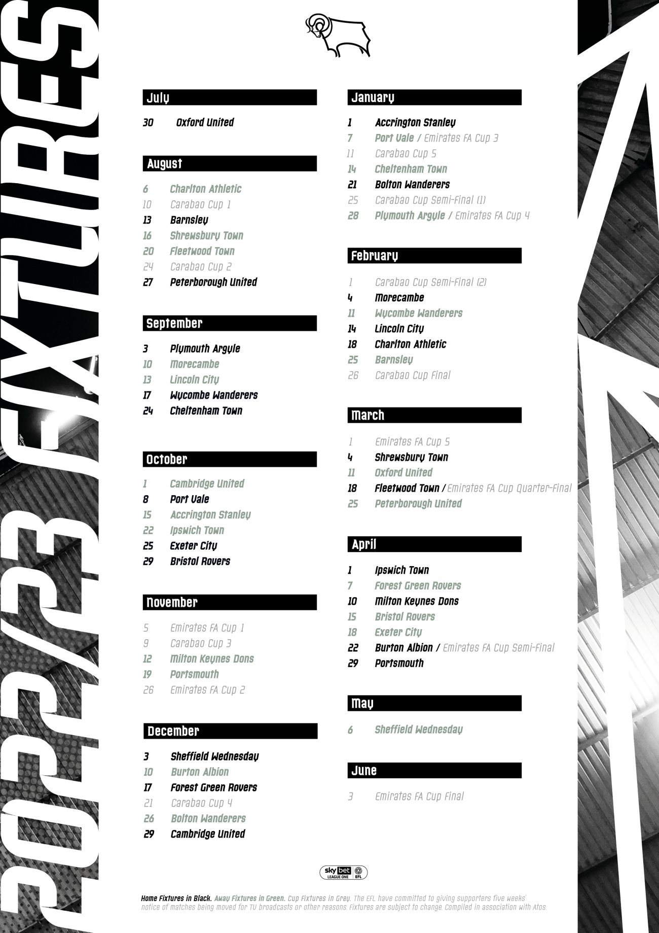 Download: Fixtures released for 2022/23 season