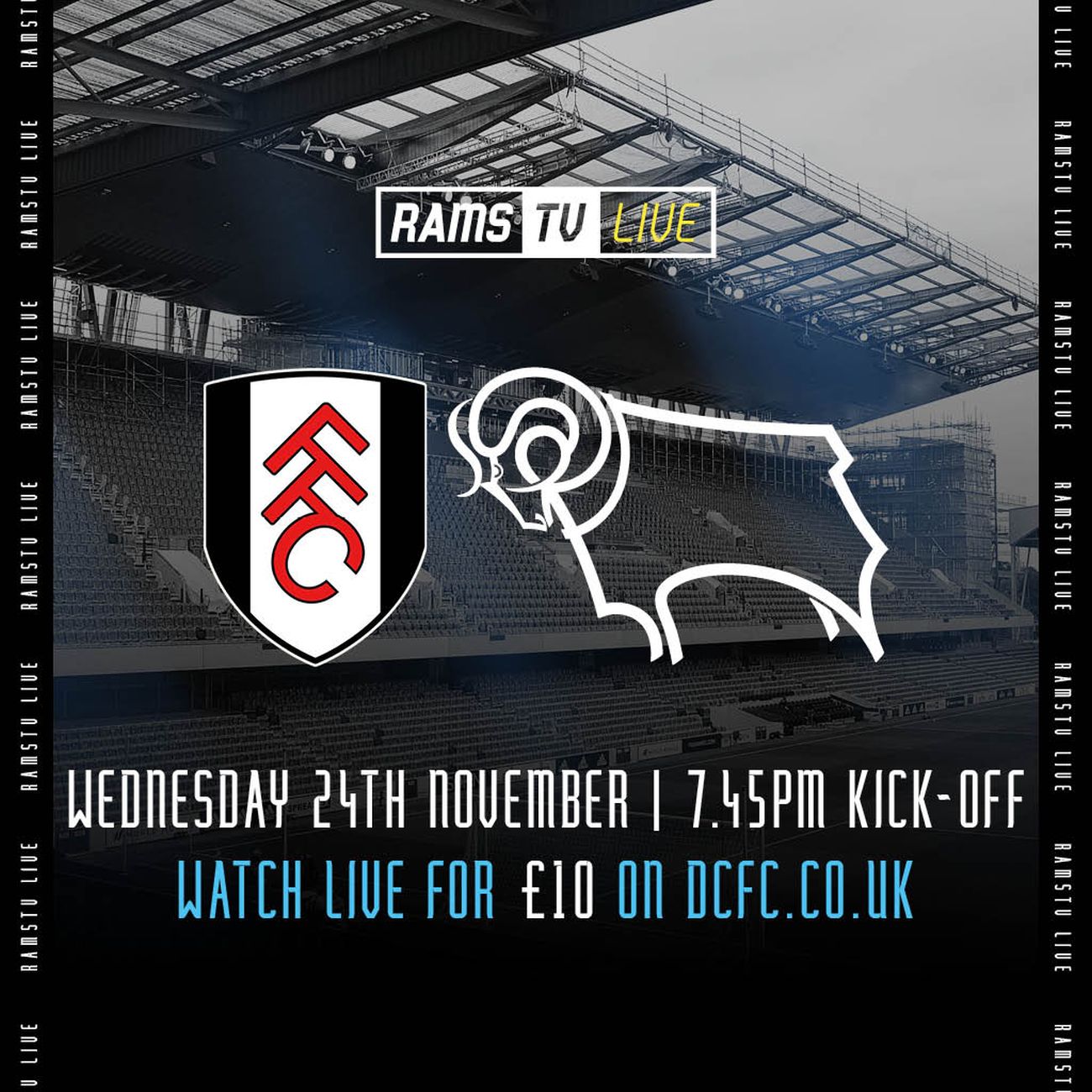 Watch From Home Fulham Vs Derby County LIVE On RamsTV - Blog